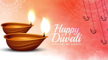 Mutlu Diwali Festivali - Diwali ışığı yanıyor. Animasyon, Diwali 'nin videosu. Mutlu bayramlar. Diwali Geçmişi, Diwalicelebration - Diwali, Deepavali Geleneksel. Işık Festivali pooja - Hindu (Hinduizm)