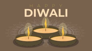 Mutlu Diwali Festivali - Diwali ışığı yanıyor. Animasyon, Diwali 'nin videosu. Mutlu bayramlar. Diwali Geçmişi, Diwalicelebration - Diwali, Deepavali Geleneksel. Işık Festivali pooja - Hindu (Hinduizm)