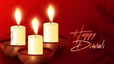 Mutlu Diwali Festivali - Diwali ışığı yanıyor. Animasyon, Diwali 'nin videosu. Mutlu bayramlar. Diwali Geçmişi, Diwalicelebration - Diwali, Deepavali Geleneksel. Işık Festivali pooja - Hindu (Hinduizm)