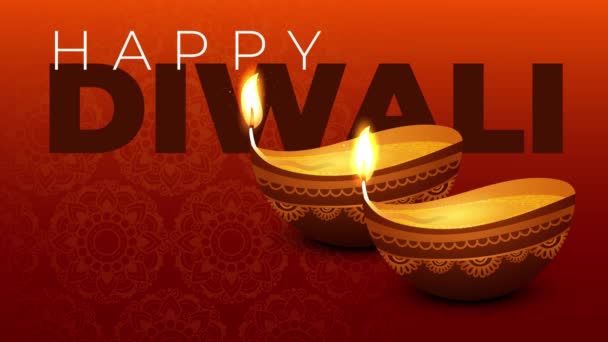 Happy Diwali Festival Diwali Luz Ardiente Animación Vídeo Diwali Feliz — Vídeos de Stock