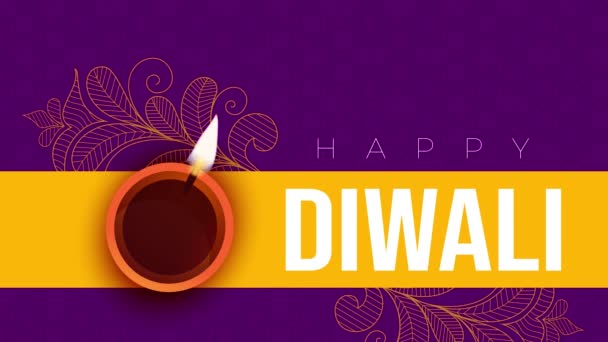 Happy Diwali Festival Diwali Light Burning Animazione Video Didiwali Buon — Video Stock