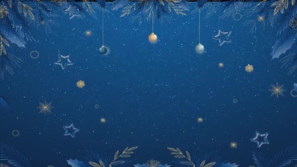 Рождественские Праздники Поздравление Рождеством Удивительный Красный Фон Рождества Падающим Снегом — стоковое видео