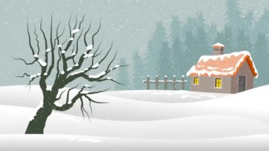 Noel Tatili Selamlar Mutlu Noeller Muhteşem Noel Kızıl Arkaplan Yağan kar ve kar taneleriyle. Mutlu noeller ve mutlu yıllar. Noel ağacı ve düşen kar taneleriyle Mutlu Noeller konsepti animasyonu.