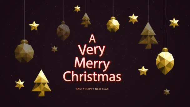 Weihnachtsgrüße Frohe Weihnachten Amazing Christmas Red Background Mit Fallendem Schnee — Stockvideo