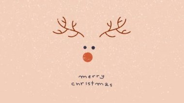 Noel Tatili Selamlar Mutlu Noeller Muhteşem Noel Kızıl Arkaplan Yağan kar ve kar taneleriyle. Mutlu noeller ve mutlu yıllar. Noel ağacı ve düşen kar taneleriyle Mutlu Noeller konsepti animasyonu.