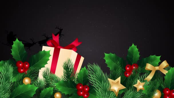 Fiestas Navidad Saludos Feliz Navidad Increíble Navidad Fondo Rojo Con — Vídeo de stock