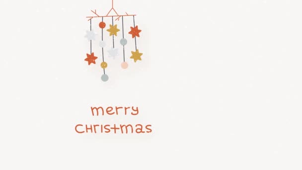 Christmas Holidays Greetings Merry Christmas Amazing Christmas Red Background Falling — Stock Video