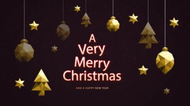 Noel Tatili Selamlar Mutlu Noeller Muhteşem Noel Kızıl Arkaplan Yağan kar ve kar taneleriyle. Mutlu noeller ve mutlu yıllar. Noel ağacı ve düşen kar taneleriyle Mutlu Noeller konsepti animasyonu.