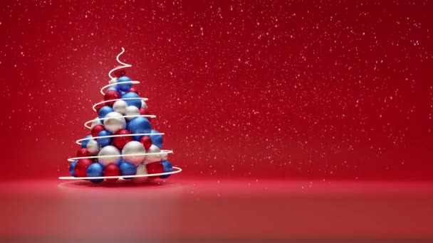 Christmas Holidays Greetings Merry Christmas Amazing Christmas Red Background Falling — Stock Video