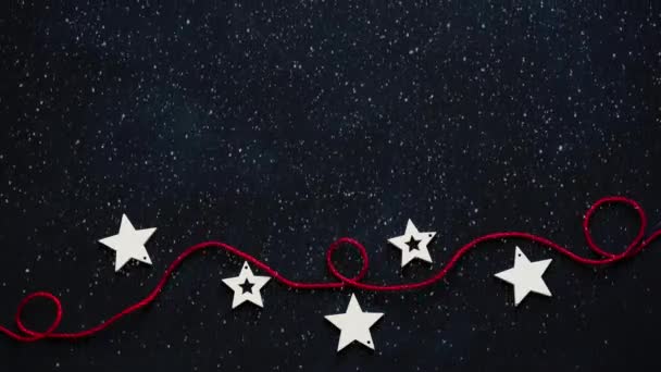 Рождественские Праздники Поздравление Рождеством Удивительный Красный Фон Рождества Падающим Снегом — стоковое видео