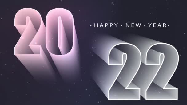 2022年あけましておめでとうございます クリスマスの背景2022新しい年末年始の誕生日パーティーの背景アニメーション4K Happy New Year 2021ビデオアニメーション火災がクラッカーを動作します — ストック動画