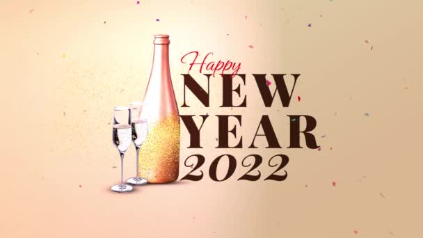 2022 Frohes Neues Jahr Hintergrund Bunt Weihnachten Hintergrund 2022 Neujahr — Stockvideo