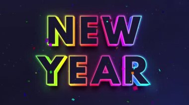 güzel 4k mutlu yıllar 2022 ve mutlu noeller konsept animasyon parlayan parçacıklar ve 2022 dilek ve düşen konfeti arkaplan
