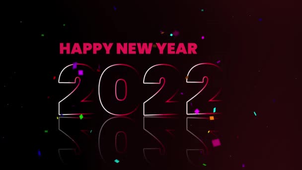 Hermoso Feliz Año Nuevo 2022 Felices Fiestas Concepto Animación Con — Vídeos de Stock