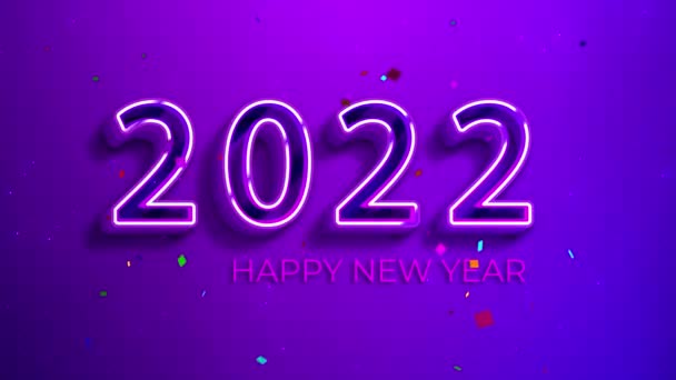 Beautiful Happy New Year 2022 Happy Holidays Concept Animation Glowing — Stockvideo