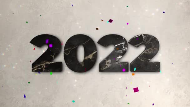 Mooie Gelukkig Nieuwjaar 2022 Vrolijke Feestdagen Concept Animatie Met Gloeiende — Stockvideo