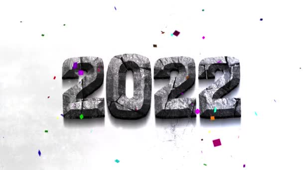 Mooie Gelukkig Nieuwjaar 2022 Vrolijke Feestdagen Concept Animatie Met Gloeiende — Stockvideo