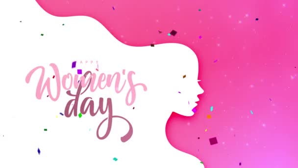 Feliz Día Internacional Mujer Kokusai Josei Day Tarjeta Felicitación Postal — Vídeo de stock