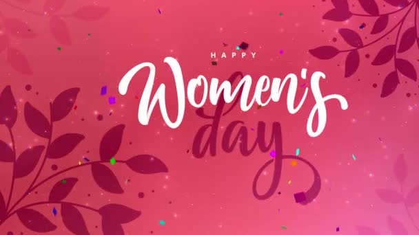 Feliz Día Internacional Mujer Kokusai Josei Day Tarjeta Felicitación Postal — Vídeo de stock