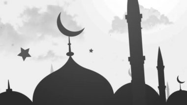 Bayram Mübarek, Kurban Bayramı ve Kurban Bayramı 'nın kutlu olsun. Kurban Bayramı Camii. Ramazan 'lı güzel 4k EidMübarek İslami tasarım konsepti. Dini Asyalı Müslüman festivali alfa kanalıyla kutlanıyor.