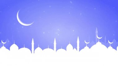 Bayram Mübarek, Kurban Bayramı ve Kurban Bayramı 'nın kutlu olsun. Kurban Bayramı Camii. Ramazan 'lı güzel 4k EidMübarek İslami tasarım konsepti. Dini Asyalı Müslüman festivali alfa kanalıyla kutlanıyor.