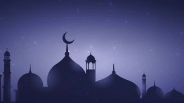 Bayram Mübarek, Kurban Bayramı ve Kurban Bayramı 'nın kutlu olsun. Kurban Bayramı Camii. Ramazan 'lı güzel 4k EidMübarek İslami tasarım konsepti. Dini Asyalı Müslüman festivali alfa kanalıyla kutlanıyor.