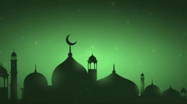 Bayram Mübarek, Kurban Bayramı ve Kurban Bayramı 'nın kutlu olsun. Kurban Bayramı Camii. Ramazan 'lı güzel 4k EidMübarek İslami tasarım konsepti. Dini Asyalı Müslüman festivali alfa kanalıyla kutlanıyor.