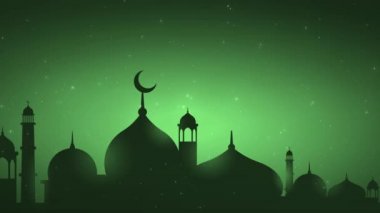 Bayram Mübarek, Kurban Bayramı ve Kurban Bayramı 'nın kutlu olsun. Kurban Bayramı Camii. Ramazan 'lı güzel 4k EidMübarek İslami tasarım konsepti. Dini Asyalı Müslüman festivali alfa kanalıyla kutlanıyor.