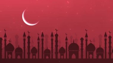 Bayram Mübarek, Kurban Bayramı ve Kurban Bayramı 'nın kutlu olsun. Kurban Bayramı Camii. Ramazan 'lı güzel 4k EidMübarek İslami tasarım konsepti. Dini Asyalı Müslüman festivali alfa kanalıyla kutlanıyor.