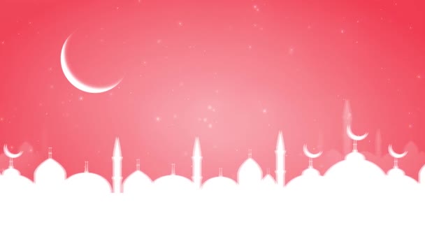 开斋节 宰牲节和开斋节快乐 开斋节清真寺 美丽的4K Eidmubarak伊斯兰设计理念与拉马丹 频道庆祝亚洲穆斯林宗教节 — 图库视频影像