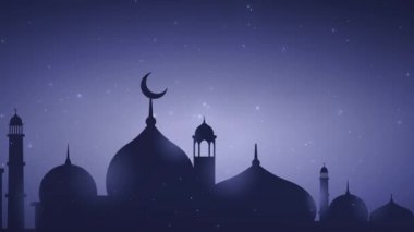 Bayram Mübarek, Kurban Bayramı ve Kurban Bayramı 'nın kutlu olsun. Kurban Bayramı Camii. Ramazan 'lı güzel 4k EidMübarek İslami tasarım konsepti. Dini Asyalı Müslüman festivali alfa kanalıyla kutlanıyor.