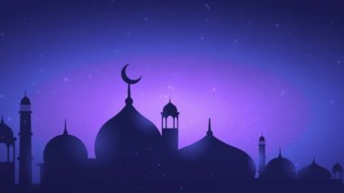 Bayram Mübarek, Kurban Bayramı ve Kurban Bayramı 'nın kutlu olsun. Kurban Bayramı Camii. Ramazan 'lı güzel 4k EidMübarek İslami tasarım konsepti. Dini Asyalı Müslüman festivali alfa kanalıyla kutlanıyor.