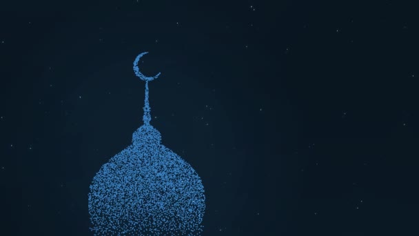 开斋节 宰牲节和开斋节快乐 开斋节清真寺 美丽的4K Eidmubarak伊斯兰设计理念与拉马丹 频道庆祝亚洲穆斯林宗教节 — 图库视频影像