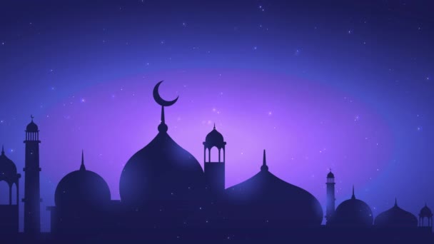 Eid Mubarak Eid Adha Eid Fitr Felices Fiestas Mezquita Eid — Vídeos de Stock