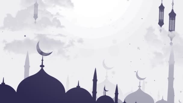 Eid Mubarak Eid Adha Eid Fitr Happy Holiday Eid Masjid — Vídeos de Stock