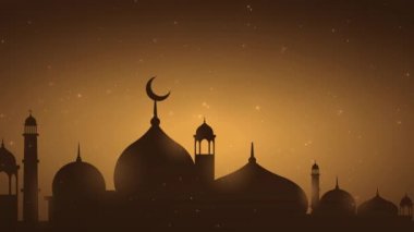 Bayram Mübarek, Kurban Bayramı ve Kurban Bayramı 'nın kutlu olsun. Kurban Bayramı Camii. Ramazan 'lı güzel 4k EidMübarek İslami tasarım konsepti. Dini Asyalı Müslüman festivali alfa kanalıyla kutlanıyor.