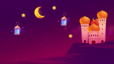 Bayram Mübarek, Kurban Bayramı ve Kurban Bayramı 'nın kutlu olsun. Kurban Bayramı Camii. Ramazan 'lı güzel 4k EidMübarek İslami tasarım konsepti. Dini Asyalı Müslüman festivali alfa kanalıyla kutlanıyor.