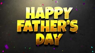 4k Mutlu Babalar Günü animasyonu. Parlayan ışıklar ve düşen konfetiler ve mutlu babalar günü dilekleri. Baba, baba, baba, baba. Baba, baba, baba, baba. Mutlu babalar günü bayrağı 