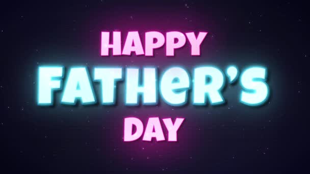 Animação Feliz Dia Dos Pais Com Luzes Brilhantes Confete Caindo — Vídeo de Stock
