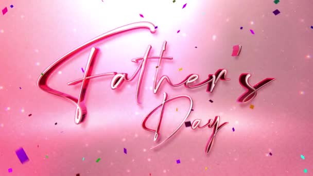 Animación Feliz Día Los Padres Con Luces Brillantes Confeti Caída — Vídeo de stock