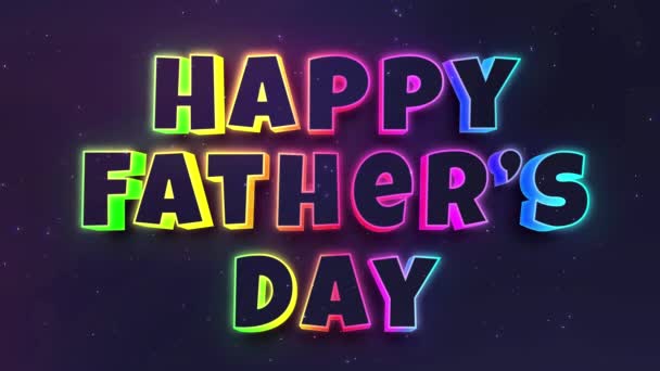 Щасливі Батьки День Анімації Сяючими Вогнями Падаючим Конфетті Щасливих Батьків — стокове відео