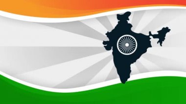4K Happy independence Day India, 15th August, Indian Monuments and Tricolor background. Indian motion graphic 4k animation. Indian  Independence day celebration 15 Aug 1947. Ashoka chakra Indian flag