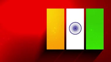 4K Happy independence Day India, 15th August, Indian Monuments and Tricolor background. Indian motion graphic 4k animation. Indian  Independence day celebration 15 Aug 1947. Ashoka chakra Indian flag