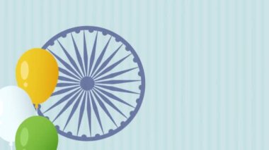 4K Happy independence Day India, 15th August, Indian Monuments and Tricolor background. Indian motion graphic 4k animation. Indian  Independence day celebration 15 Aug 1947. Ashoka chakra Indian flag