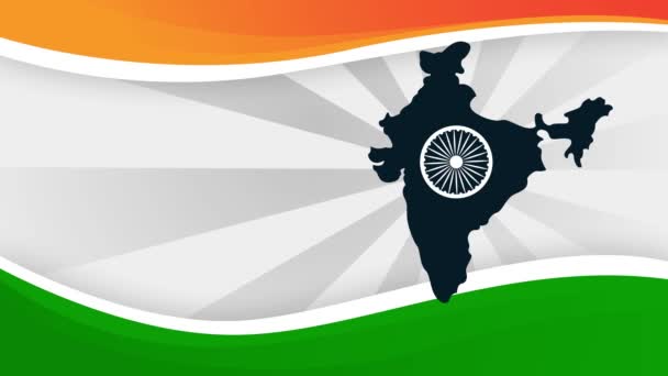 Днем Независимости Индия Августа Индийские Памятники Триколор Фон Индийская Анимация — стоковое видео