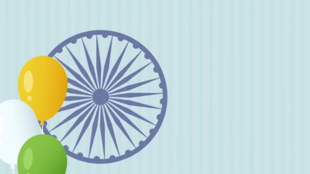 Ευτυχισμένη Ημέρα Ανεξαρτησίας Ινδία Αυγούστου Ινδικά Μνημεία Και Tricolor Φόντο — Αρχείο Βίντεο
