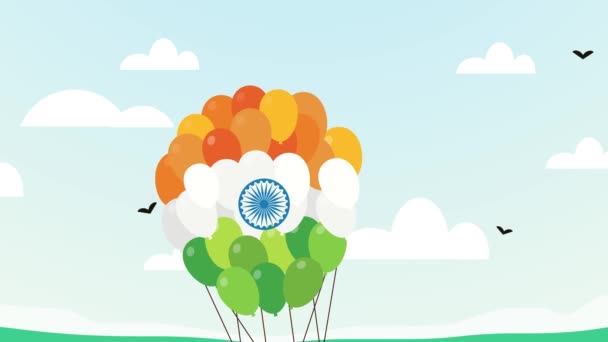 Happy Independence Day India 15Th August Indian Monuments Tricolor Background — Video