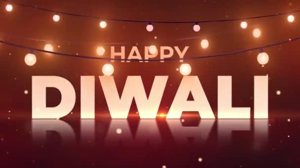 Happy Diwali Festival Diwali Světlo Hoří Animace Video Diwaliho Šťastný — Stock video