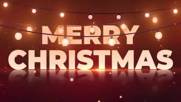 4K快乐圣诞概念动画与可爱的动画 快乐圣诞字母与圣诞树和雪花飘落圣诞祝福或圣诞礼物背景 圣诞佳节 — 图库视频影像