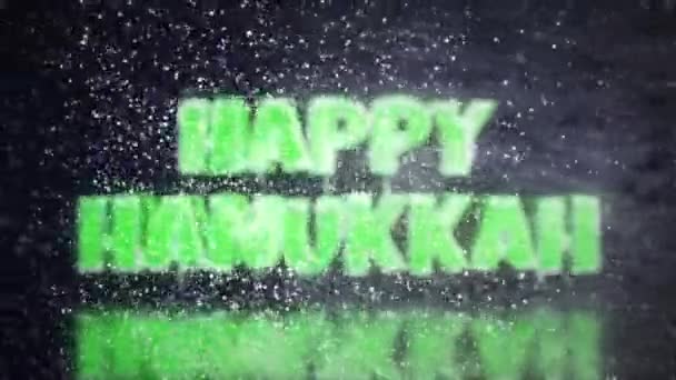 Hanukka Greeting Animation Menorah Burning Candles背景 ハヌカユダヤ人の休日 黒の背景に燃えるろうそくと伝統的な燭台宗教的なユダヤ人の休日の背景 — ストック動画